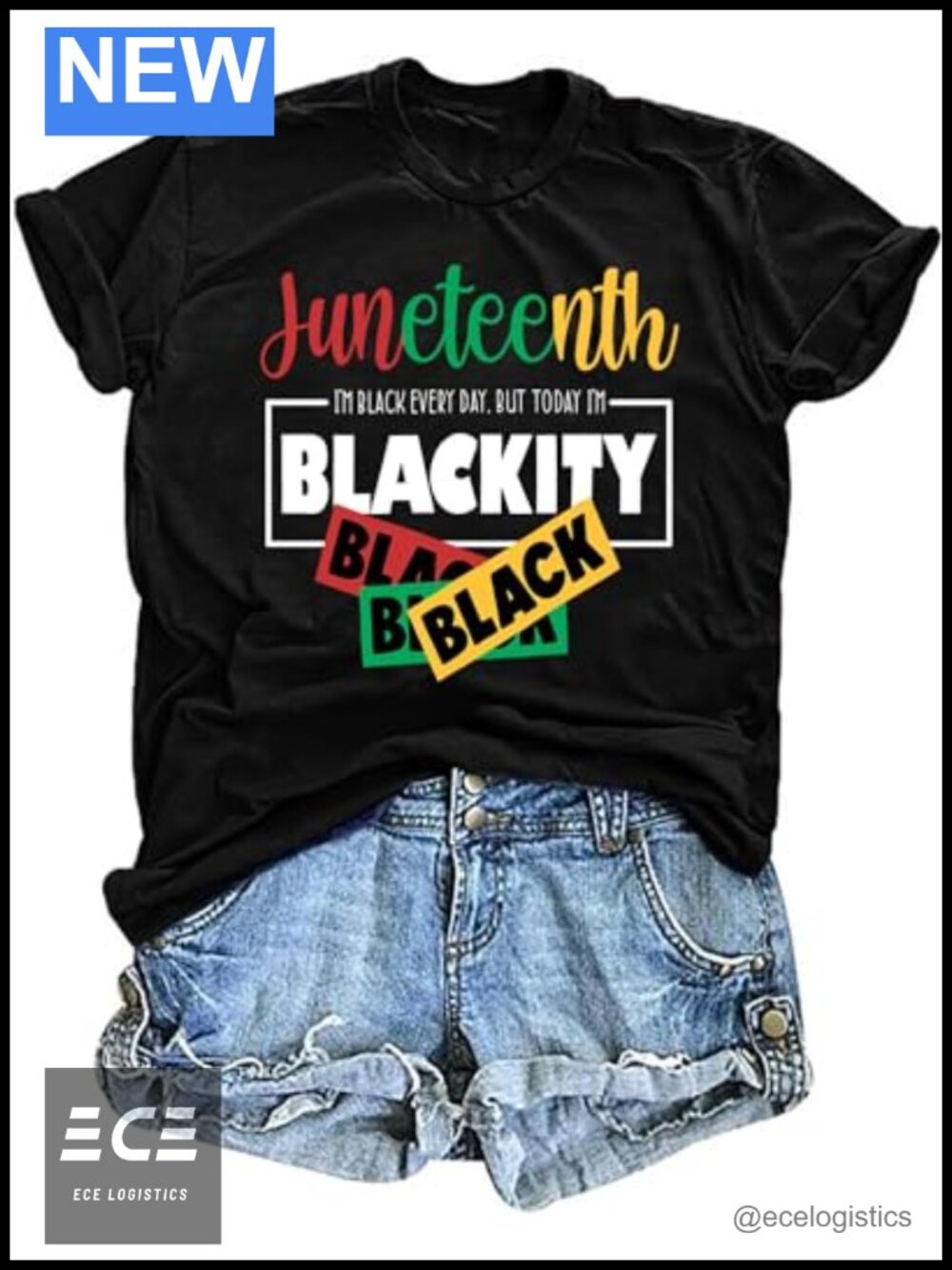 Juneteenth 1865 Freedom Graphic Tee Black History T-Shirt Cotton Blend